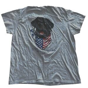 Simply Southern Women’s MD Chocolate Lab American Flag Bandana Graphic T-shirt